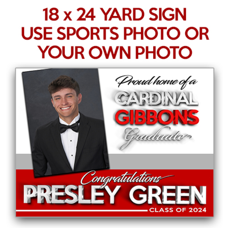 MEDIUM - GRADUATION YARD SIGN  18 x 24 with Image Main Image